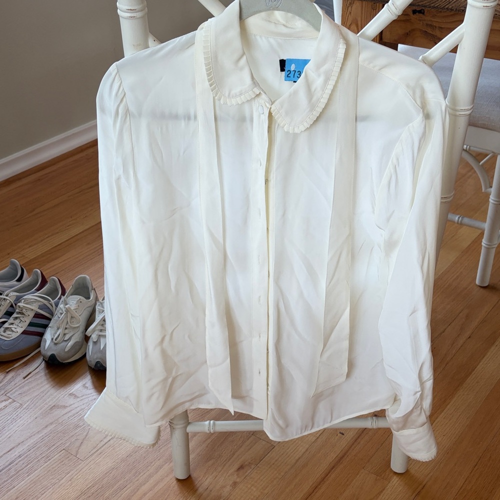 J. Crew Cream Blouse with Elegant Details